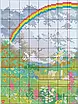 Набір для вишивання за нанесеною на канву схемою "The after rain rainbow flowers".AIDA 14CT printed , 33*40 см, фото 4