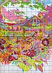 Набір для вишивання за нанесеною на канву схемою "The after rain rainbow flowers".AIDA 14CT printed , 33*40 см, фото 6