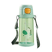 Бутылка для воды CASNO 690 мл KXN-1219 Зеленая (Зебра) с соломинкой SND
