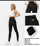 ЛЕГІНСИ спорт PRADA, на флісі , висока удобна посадка., фото 2
