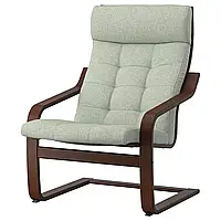 POANG Кресло, коричневый/Гуннаред светло-зеленый