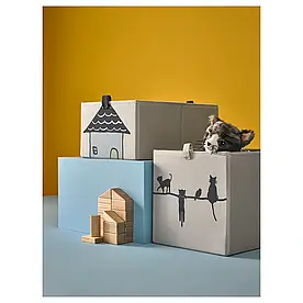 BARNDROM Коробка, бежевий, 26x37x17 см