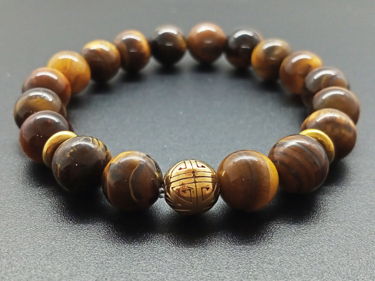 Вікінг — Браслет чоловічий із тигрового ока, фото 1