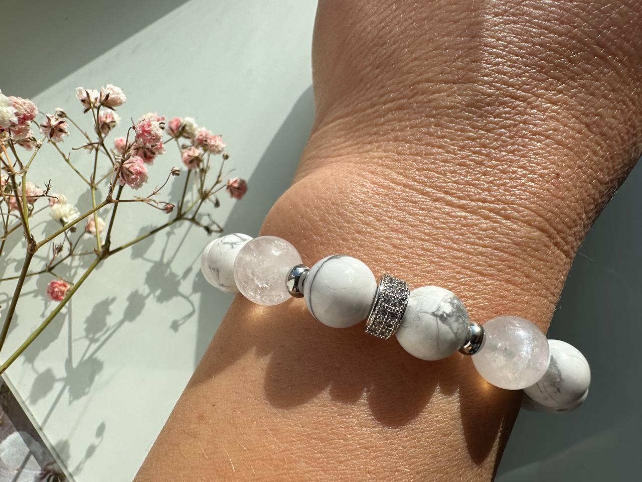 Ніжність — Браслет із кахолонгу та місячного каменю, фото 1