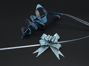 Самозатягувальний бант для подарунків і декору Колір блакитний. 3х6 см