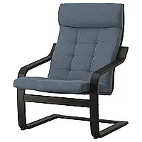 POANG Кресло, черно-коричневый/Гуннаред синий