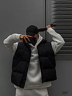 Модная женская крутая стильная жилетка.Плащевка Канада Синтепон 200-объемная,подкладка 42-44 44-46 Цвета2 Чёрн