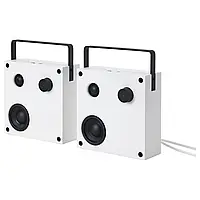 VAPPEBY Колонки Bluetooth, белые/2 шт, 3-го поколения, 20x20 см