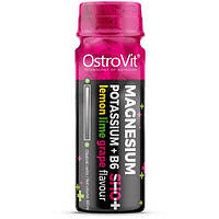 Витаминно-минеральный комплекс для спорта OstroVit MAGNESIUM POTASSIUM+B6 Shot 80 ml Lemon Li TV, код: 7519679