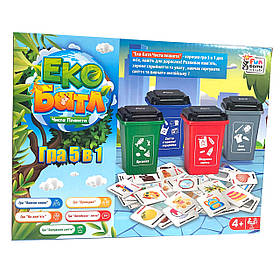 Гра настільна Еко Батл, Чиста планета, Fun Game 5в1, 4+, анг та укр мова уп 28*22*7см (25045)