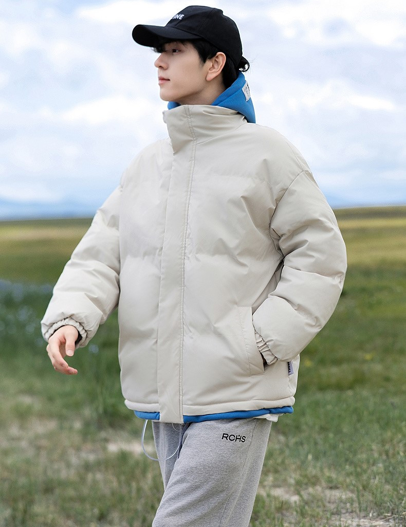 Мужская молодежная зимняя куртка с капюшоном Wassup, стиль 2023, белый пуховик в Oversize (0207) - фото 7 - id-p2009467877