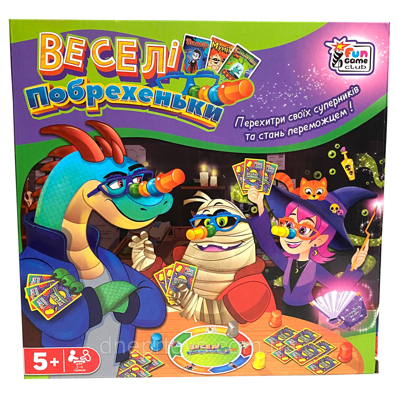 Настільна гра дитяча Веселі побрехеньки 4FUN Game Club", 24 картки, 4 окулярів, 11 ковпачків, в кор 27*27*6см (32777)