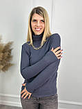 Жіночий теплий гольф в рубчик з начосом | Модна кофта під горло | Стильна Водолазка базова | Батал, фото 8
