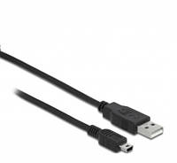 Кабель пристроїв Delock USB2.0 A-mini 5p M M  1.0m AWG28 2xShielded D4.0mm Cu чорний (70.08.2 TE, код: 7454823