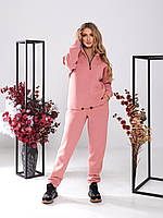 Спортивный костюм трехнитка на байке пенье, розовый, арт 502
