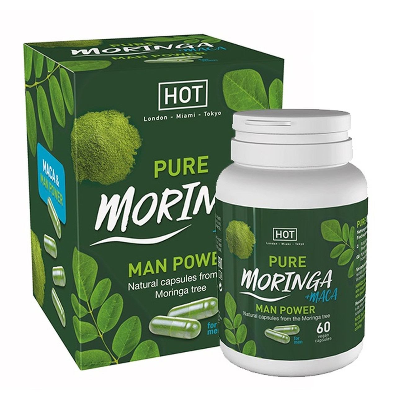 Капсули для підвищення потенції HOT BIO Moringa Man Caps (ціна за упаковку, 60 пігулок) 18+, фото 1