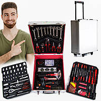 Профессиональный набор инструментов 408 предметов в чемодане, универсальный набор инструментов для дома JMP