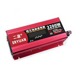 12v в 220v інвертор чиста синусоїда 2200W перетворювач напруги з вольтметром Power Inverter