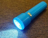 Кишеньковий ручний акумуляторний ліхтар YAJIA YJ-8931 1LED USB Синій, фото 4