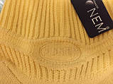 В'язана шапочка жіноча з козирком, фірма Fonem, Туреччина, в'язання в смужку, фото 4