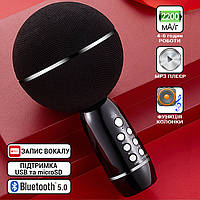 Безпровідний мікрофон для караоке Yaso 08YS Bluetooth мікрофон для співу з записом вокалу Чорний JMP