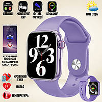 Умные смарт часы Smart Watch M16-Mini, 3.8см, голосовой вызов, фитнес функции, алюминиевый корпус Purple JMP
