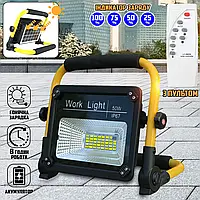 Светодиодный LED прожектор на солнечной батарее Solar Light Work Light 50W аккумуляторный, с пультом JMP