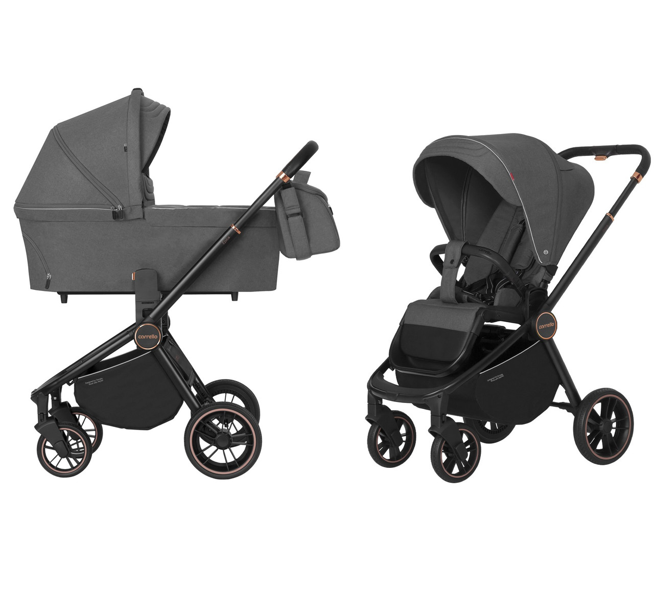 Коляска універсальна 2 в 1, CARRELLO Epica CRL-8510/1 (2in1) Iron Grey, сіра, Карелло Епіка