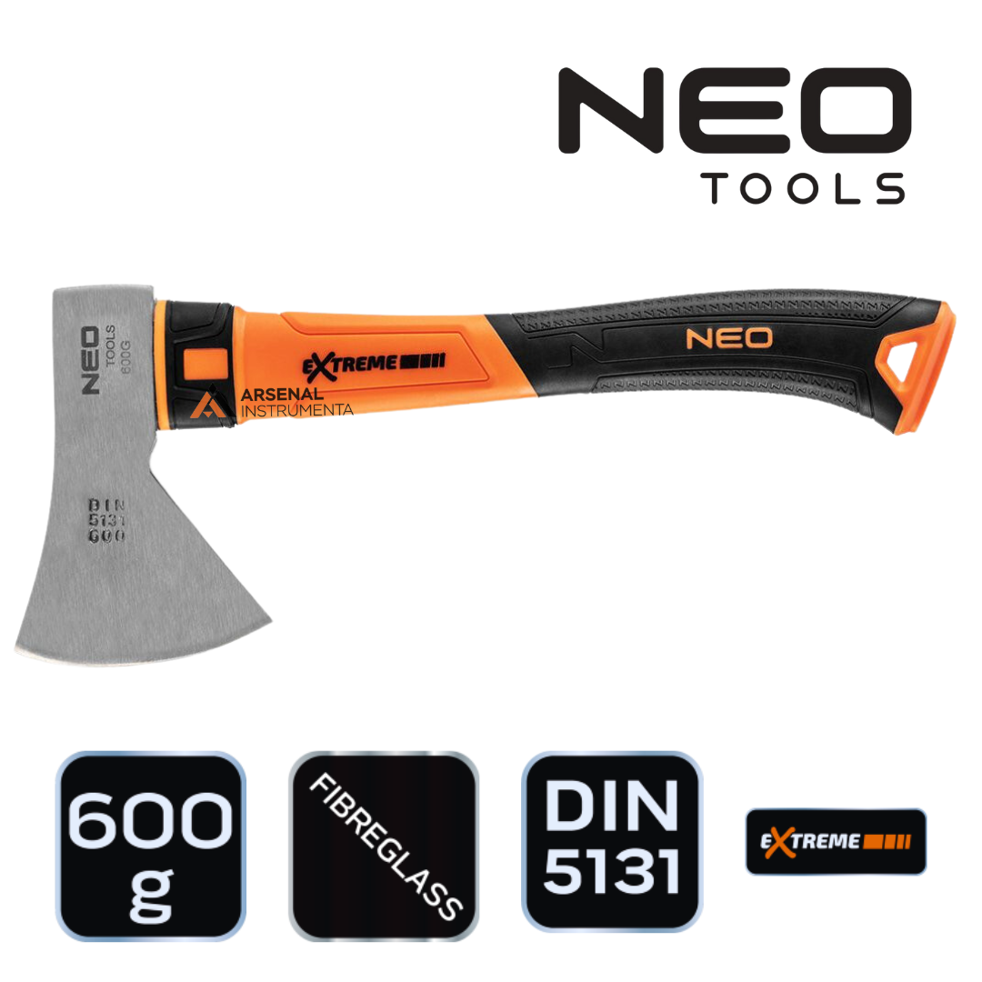 Сокира 600 г, рукоятка з фібергласа NEO 27-120