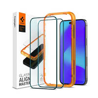 Оригінал! Стекло защитное Spigen Apple Iphone 14 Pro Glas tR Align Master FC (2 Pack), Black (AGL05216) |
