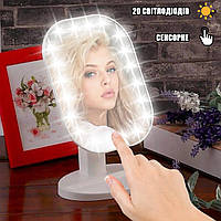 Косметическое зеркало с LED подсветкой Make Beauty 20 LED сенсорное управление светом Белое JMP