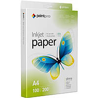 Фотопапір PrintPro A4 (210x297 mm), 100 листів, 200 г/м2 (PGE200100A4)