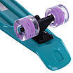 Скейтборд Пенні Penny LED WHEELS FISH Zelart SK-405-11 М'ятний чорний-фіолетовий, фото 4