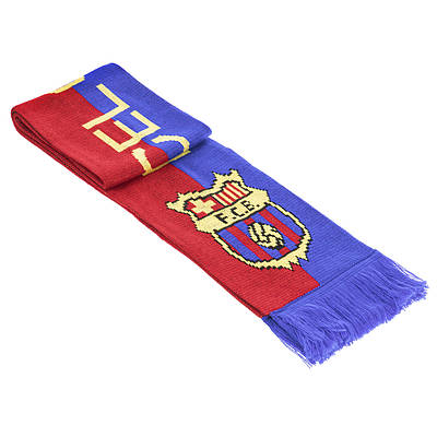 Шарф для уболівальника Barselona FC. зимовий Zelart FB-6026 синій-бордовий