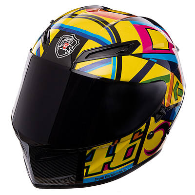 Мотошолом інтеграл (full face) QKE M-9544 M-XL різнобарвний