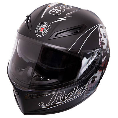 Мотошолом інтеграл (full face) QKE HARLEY QUINN M-9545 M-XL чорний-білий