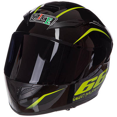 Мотошолом інтеграл (full face) RXR M-3837 M-XL чорний-салатовий