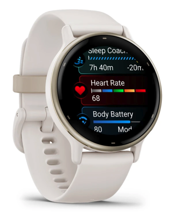 Смарт-годинник Garmin Vivoactive 5 Cream gold aluminium bezel with ivory case and silicone band