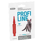 Краплі ProVET Profiline на холку для кішок до 4 кг, 1 піпетка 0,5 мл іксектоакарицид