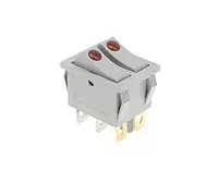 Кнопка KCD3-606 (250V, 16 A) двойная, серая, 6 контактов