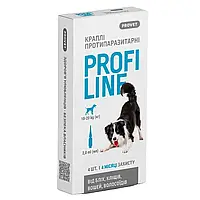 Капли ProVET Profiline на холку для собак 10-20 кг, 4 пипетки по 2,0 мл инсектоакарицид