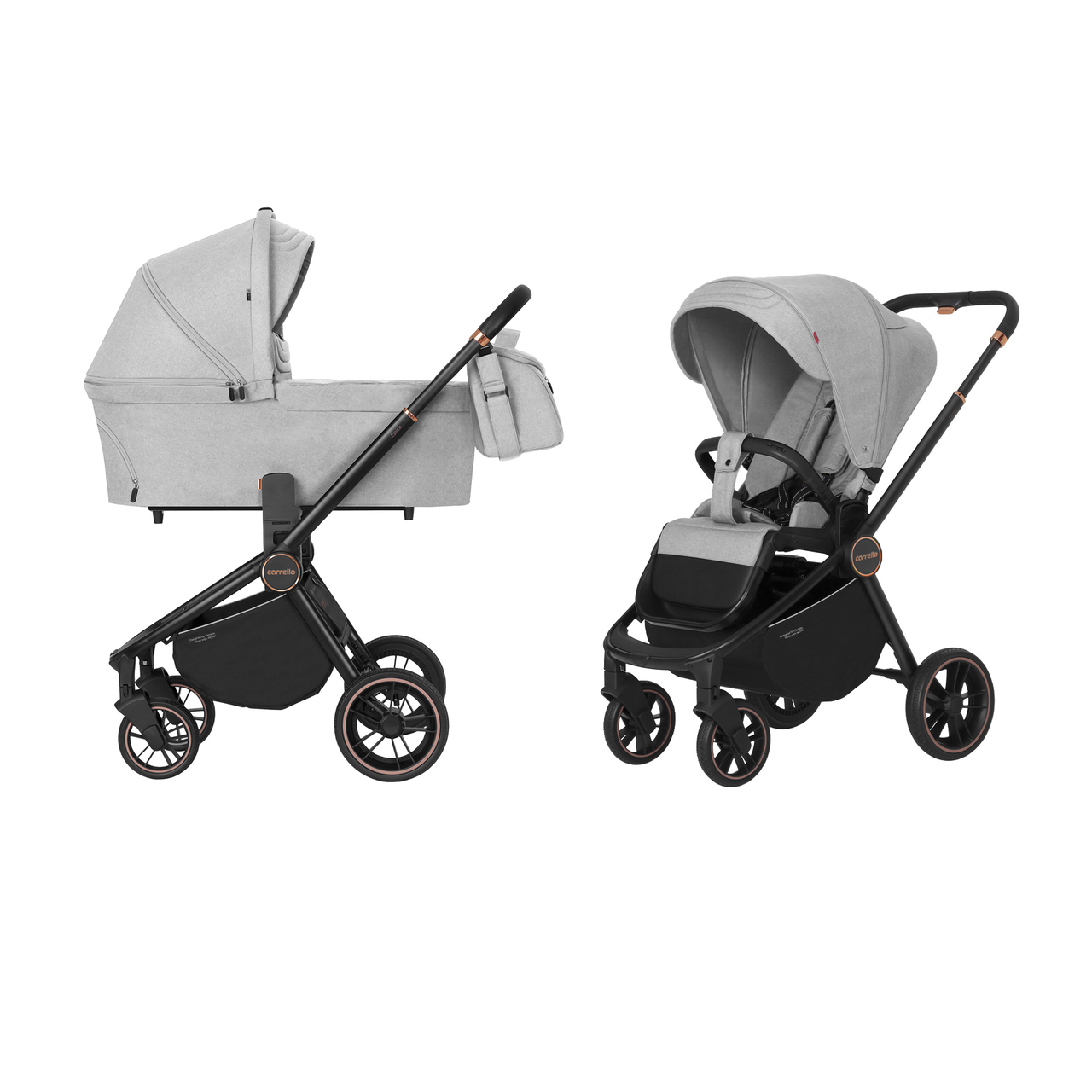 Коляска універсальна 2 в 1, CARRELLO Epica CRL-8510/1 (2in1) Silver Grey, сіра, Карелло Епіка