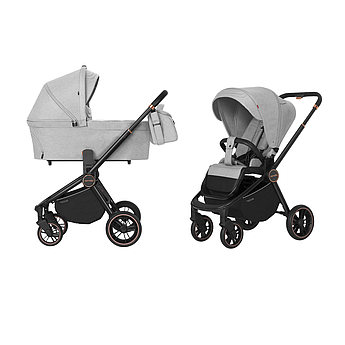 Коляска універсальна 2 в 1, CARRELLO Epica CRL-8510/1 (2in1) Silver Grey, сіра, Карелло Епіка