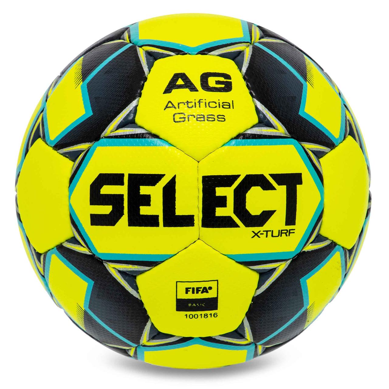 М'яч футбольний SELECT X-TURF V23 X-TURF-5YB No5 жовтий-синій
