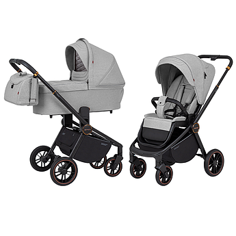 Коляска універсальна 2 в 1, CARRELLO Epica/GT CRL-8510/1 (2in1) Silver Grey, сіра, Карелло Епіка
