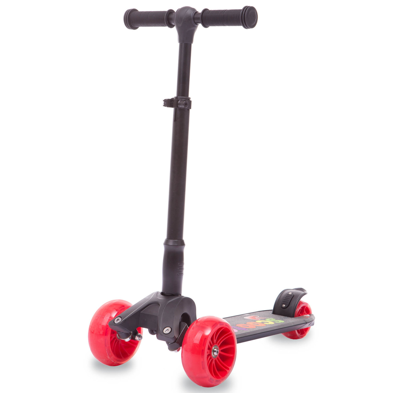 Самокат триколісний дитячий XINZ XZ-3018 чорний-червоний, фото 1