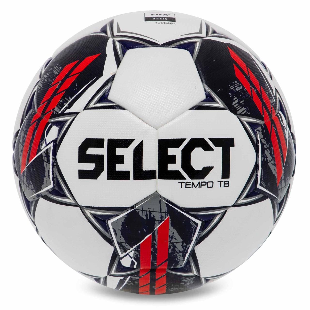 М'яч футбольний SELECT TEMPO TB FIFA BASIC V23 TEMPO-5WGR No5 білий-сірий