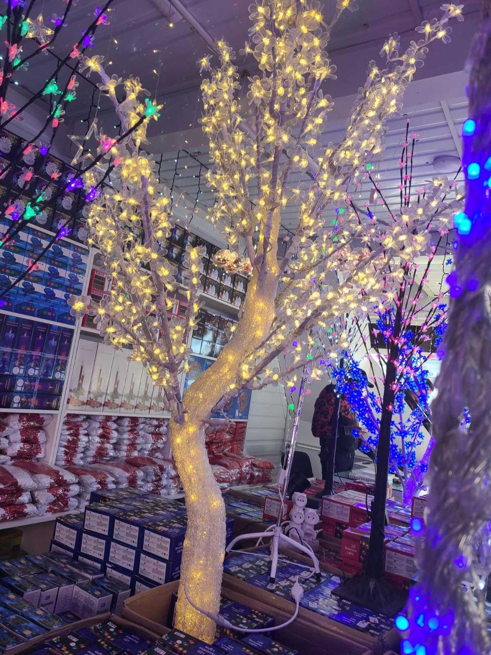 Нічник Декор Дерево Вуличне 1. м 400led  Теплий білий