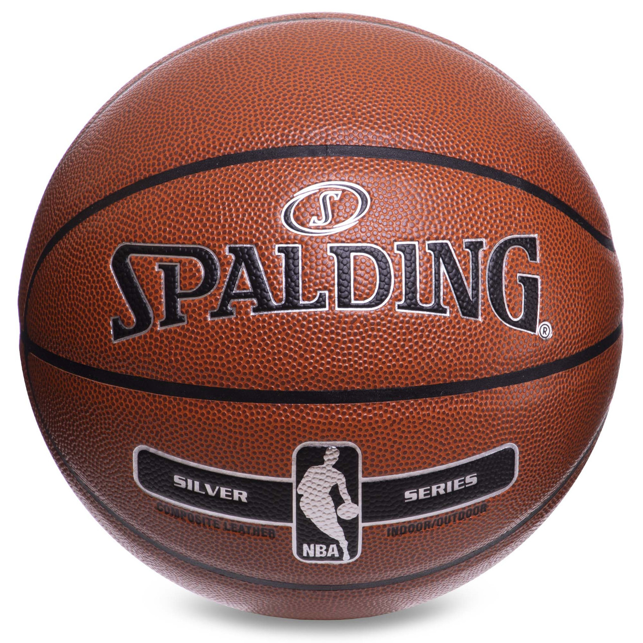 М'яч баскетбольний Composite Leather SPALDING NBA SILVER SERIES 76018Z No7 коричневий, фото 1