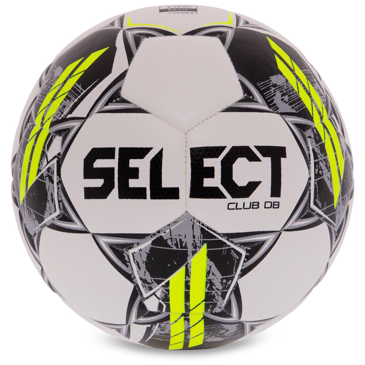 М'яч футбольний SELECT CLUB DB FIFA Basic V23 CLUB-5WGR No5 білий-сірий